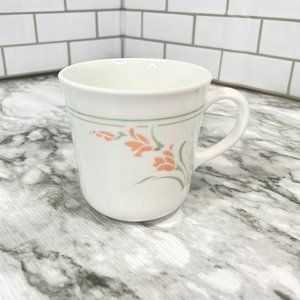 Vintage Corelle Corning Ware Peach Garland Flat Cup Coffee Tea Cup Mug